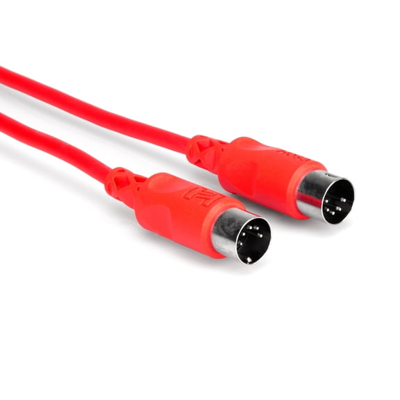 Hosa MID-310RD MIDI Cable, 5-pin DIN to Same, 10 ft