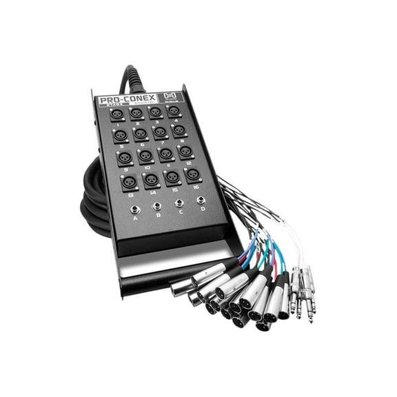 Hosa Pro-Conex 16x4 Stage Box Snake 50ft XLR Sends & TRS Returns