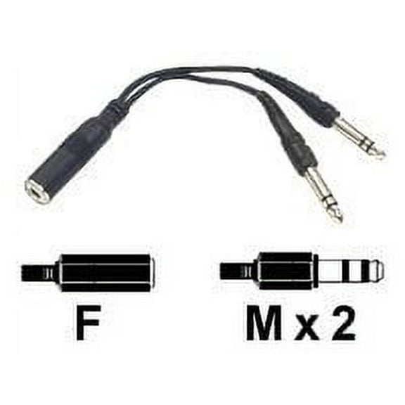 Hosa Technology 6" Stereo 1/4" Female to Two Stereo 1/4" Male Y-Cable