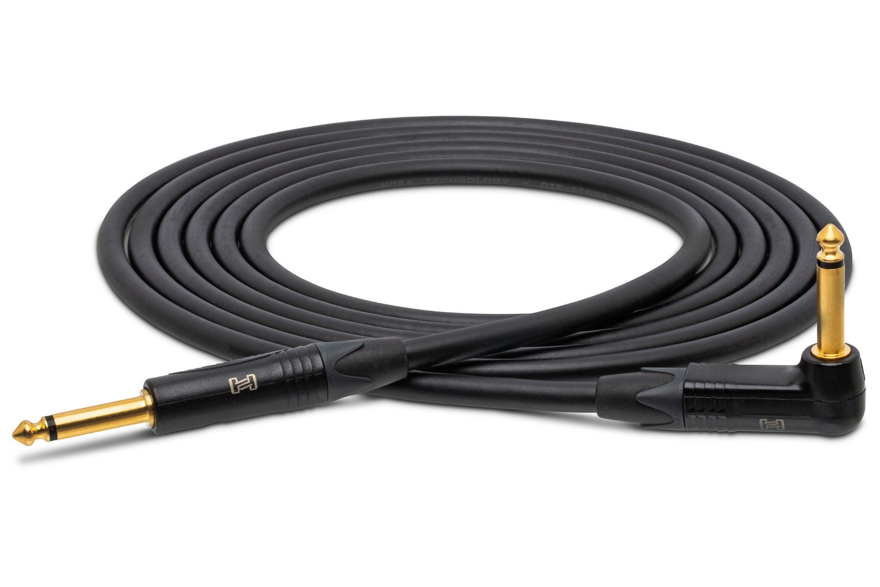 Hosa Technology 10' Straight 1/4" Plug Male to Right Angle 1/4" Plug Male Edge Guitar Cable