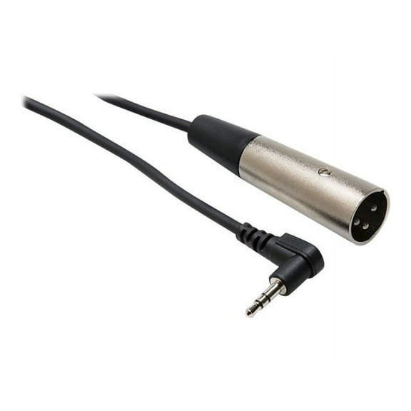 Hosa Technology 15' Right Angle Stereo 3.5mm Mini Male to 3 Pin XLR Male Cable, 5.92 oz