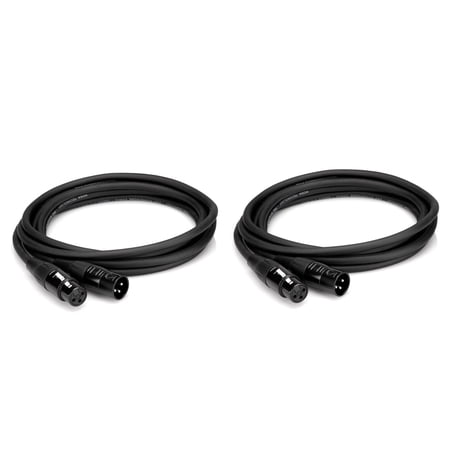 Hosa Technology 2 Pack Professional Rean XLR3F to XLR3M, 20 AWG x 2 OFC, 90% OFC Braid, Microphone Cable, 50'