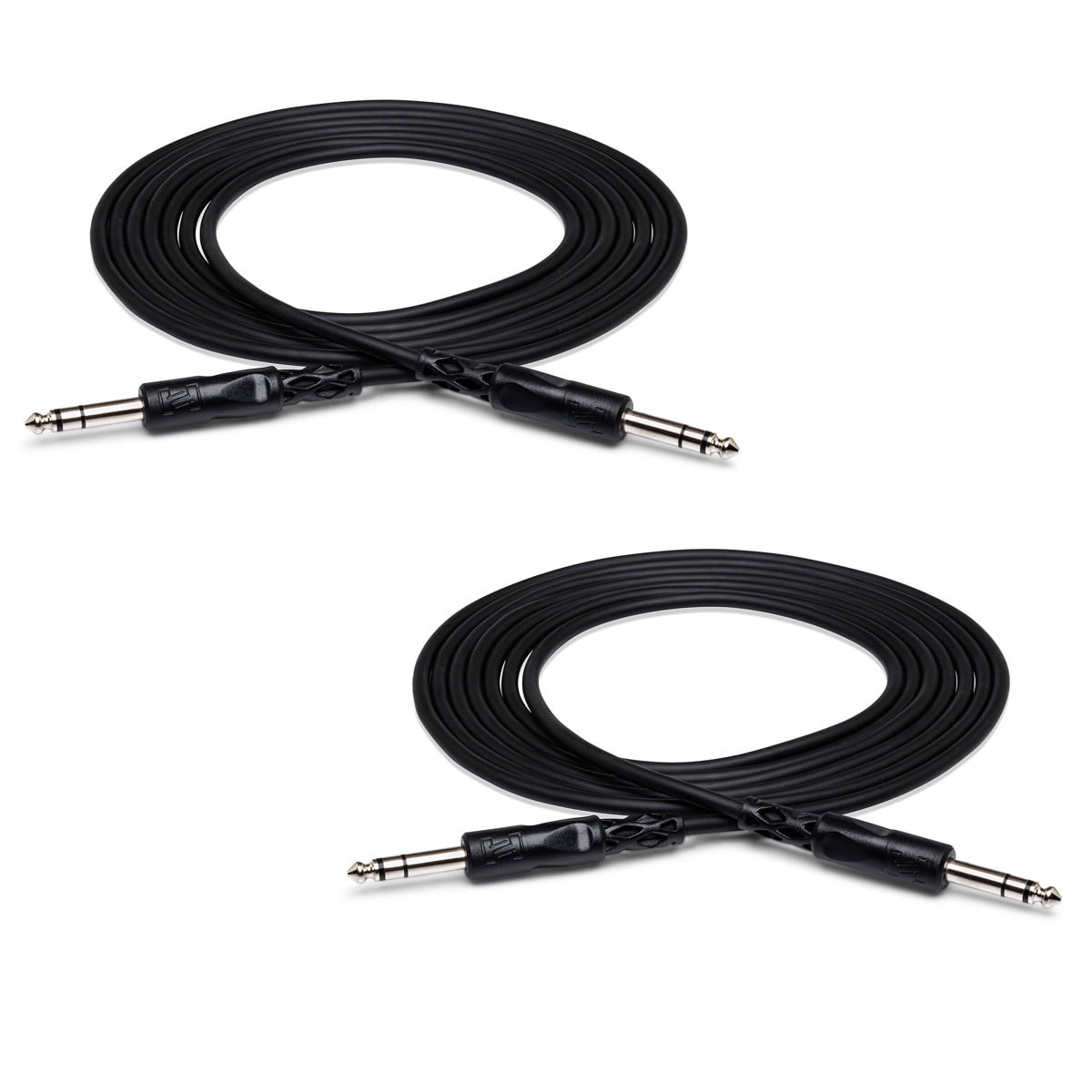 Hosa Technology 2x Stereo 1/4" Male Phone to 1/4" Male Phone TRS Cable, 15'