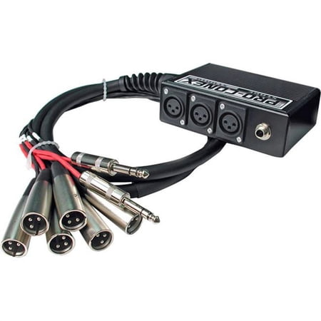 Hosa Technology 6X2 Sub Snake Compact 6 mic Instrument Cables, 50 ft