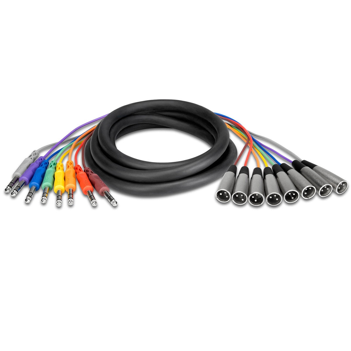 Hosa Technology 8-Channel Male 1/4" TRS to Male 3-Pin XLR Snake Cable, 22.96'/7m