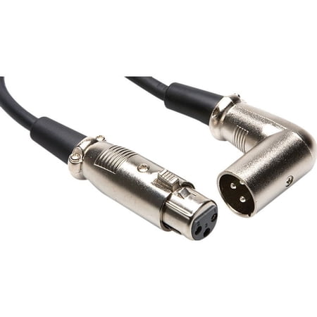 Hosa Technology Balanced Interconnect, XLR3F to Right-angle XLR3M, 1.5 ft