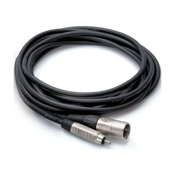 Hosa Technology Unbalanced RCA Male to 3-Pin XLR Male Audio Cable, 20'