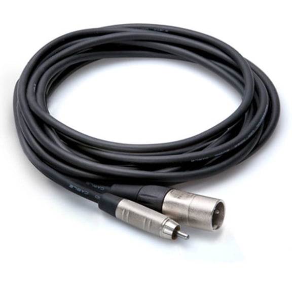 Hosa Technology Unbalanced RCA Male to 3-Pin XLR Male Audio Cable, 3'