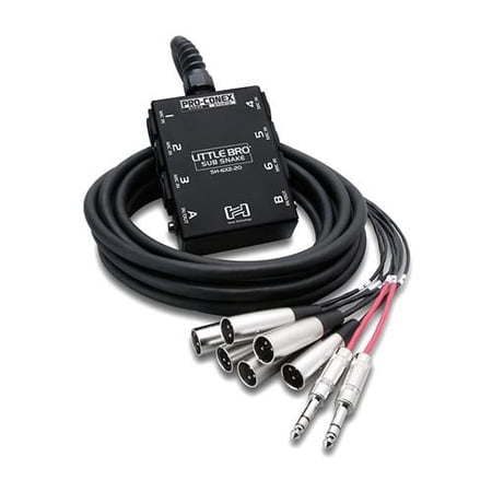 Hosa Technology 20' Little Bro Stage Box Sub Snake with 6 XLR Sends and 2 1/4" TRS to Same Return Channels