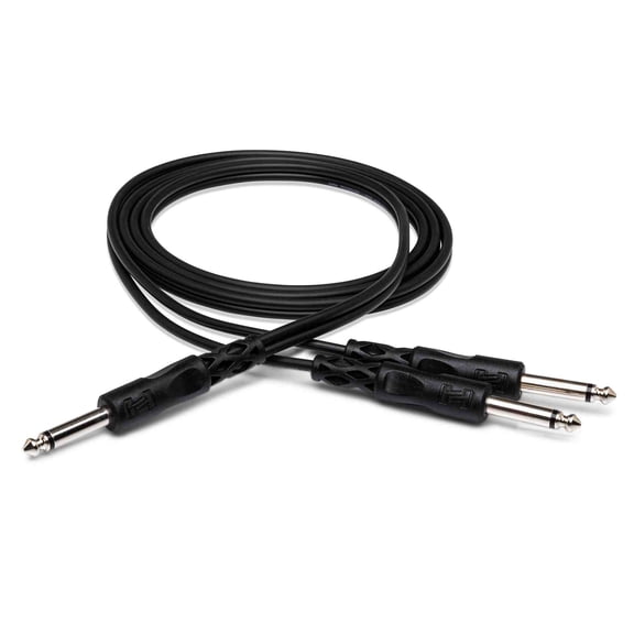 Hosa Mono Y-Cable - 1/4" TS to Dual 1/4" TS - 5 ft