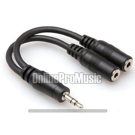 Hosa YMM232 6-Inch Y Adapter, 1/8-Inch Stereo Male-Dual 1/8-Inch Female