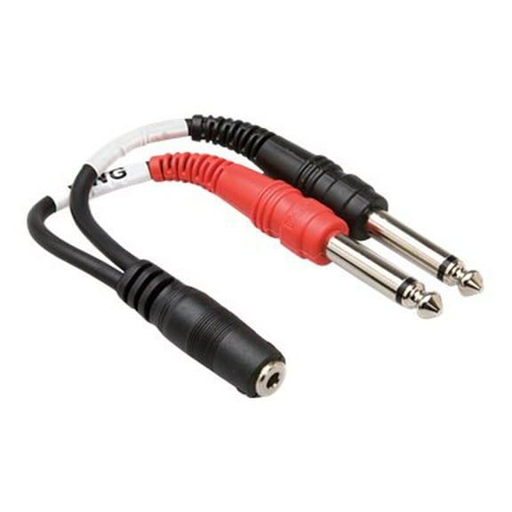 Hosa YMP434 3.5 mm Female TRS to Dual 1/4" TS Stereo Breakout Y-Cable