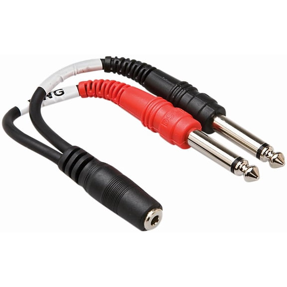 YMP434 3.5 mm Female TRS to Dual 1/4" TS Stereo Breakout Y-Cable
