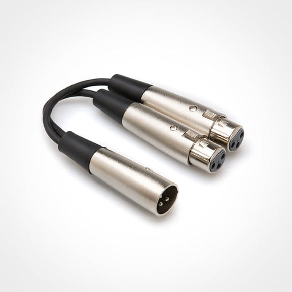 Hosa YXF-119 XLR3M to Dual XLR3F Y Cable, 6 Inch