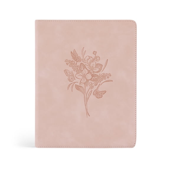 Hosanna Reviva, New Living Translation, Notetaking Bible, Wide Margins, Pink Leather-like Cover with Floral Design, Title: Shiloh Theme