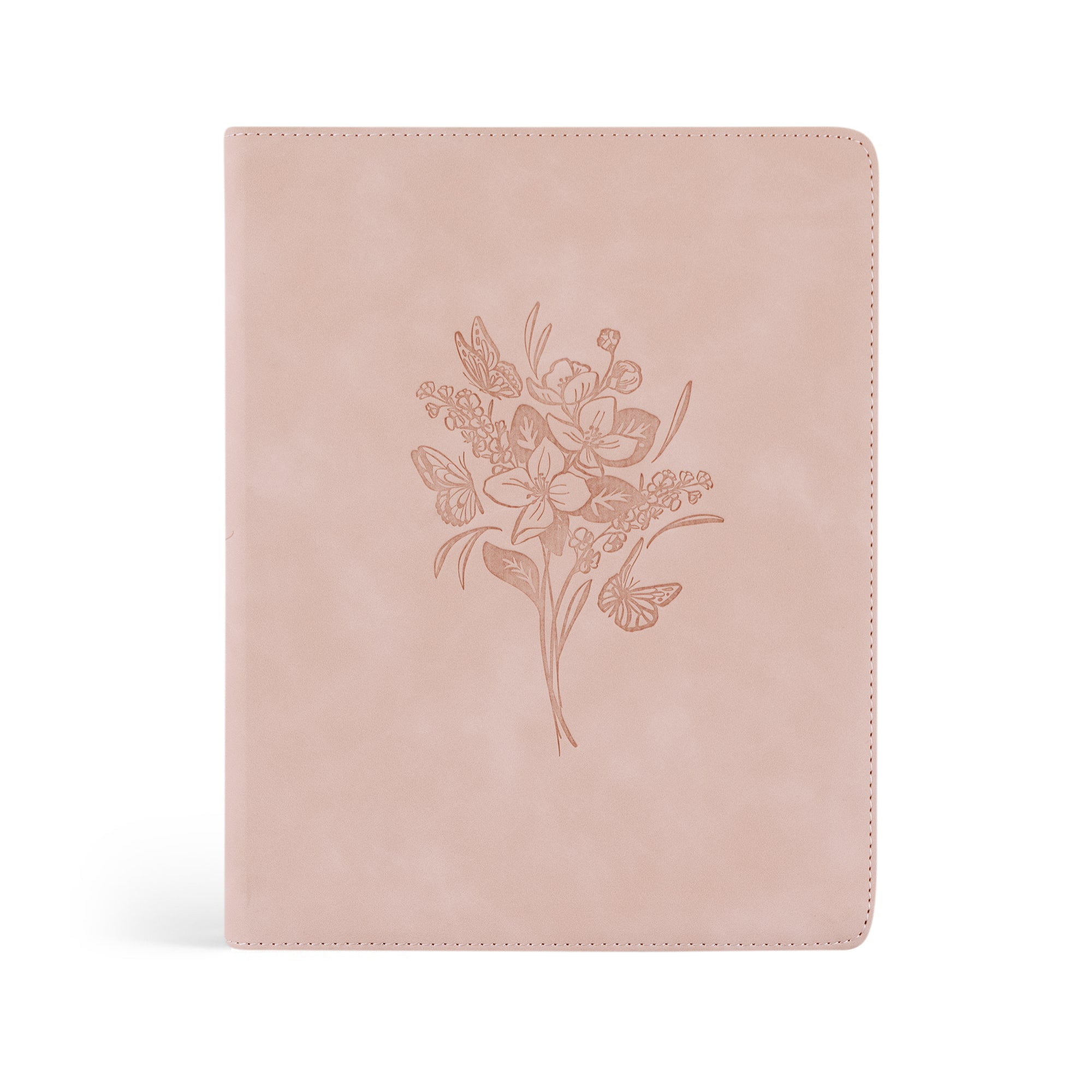Hosanna Reviva, New Living Translation, Notetaking Bible, Wide Margins, Pink Leather-like Cover with Floral Design, Title: Shiloh Theme