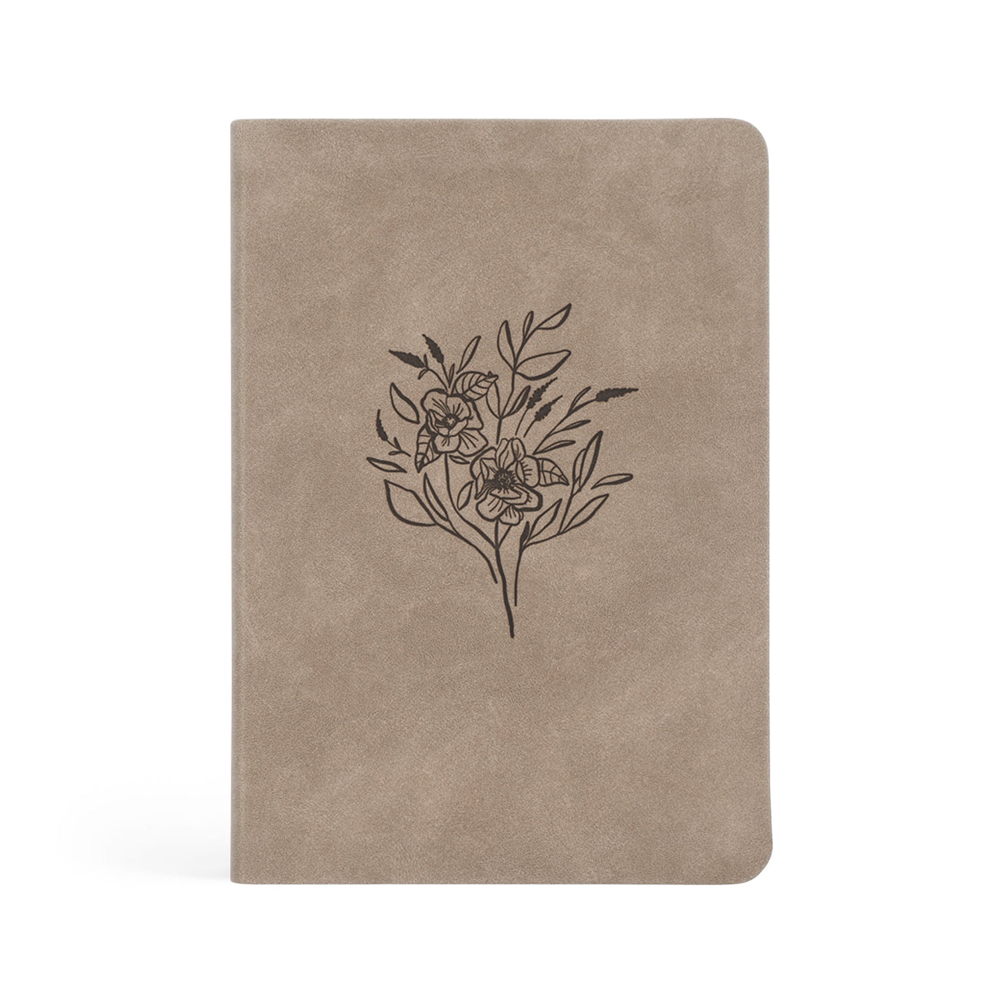 Hosanna Revival, Teen/Adult Notebook, 150-Page Lined Prayer Journal, Taupe Leather-like Softcover with Floral Design, Title: Marlo Theme