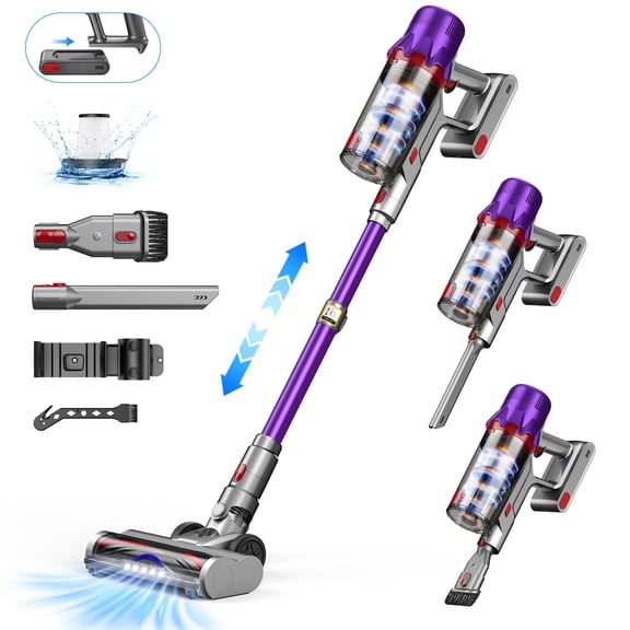 Hosaud Cordless Stick Vacuum Cleaner 45KPA Strong Suction 50Mins Lightweight for Pet Hair Home Hard Floor