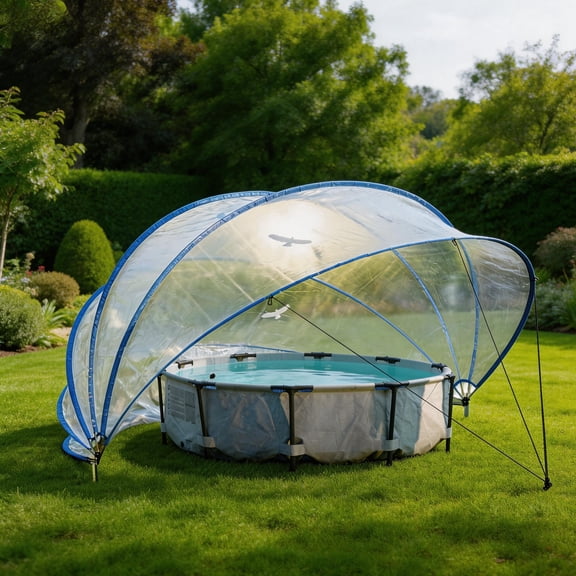 Hosauna 18ft Retractable Pool Cover for Above Ground Round Pools