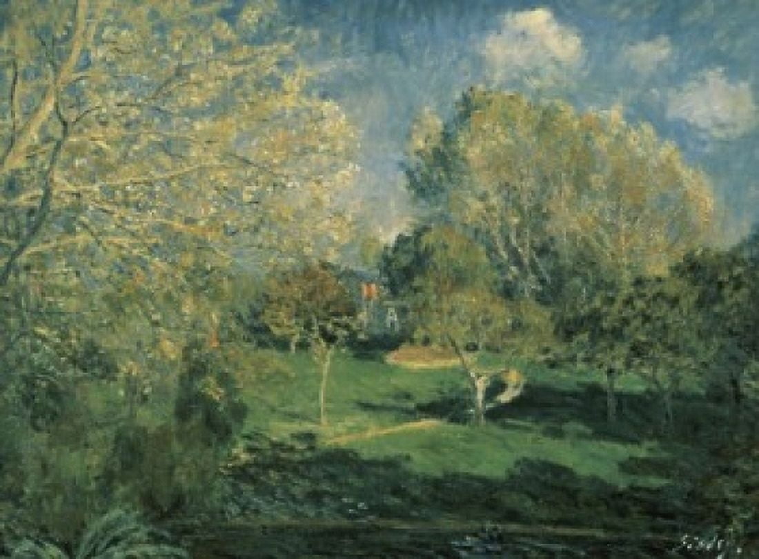 Hoschede Gardens 1881 Alfred Sisley (1839-1899French) Pushkin Museum of Fine Arts Moscow Canvas Art - Alfred Sisley (24 x 36)