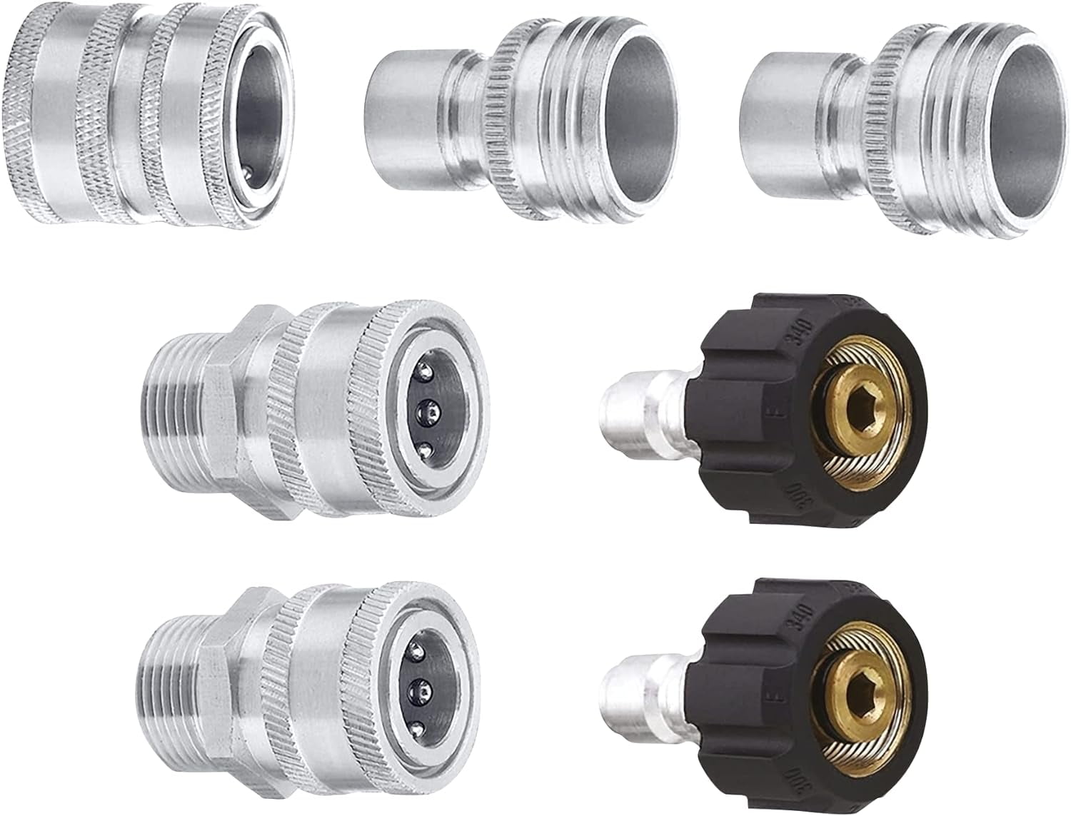 Hose Adapter 7 Piece Pressure Washer Quick Connect Fittings Kit
