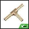 thumbnail image 1 of Hose Barb Brass 3 Way Tee Connector Adaptor 6mm for Fuel Air Water Gas Oil Pipe, 1 of 7