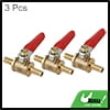 Hose Barb Inline Brass Shut-off Ball Valve Truck Trailer 6mm for Water Pipe 3pcs
