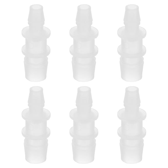 Hose Barb Reducer, 6 Pcs 1/2" to 5/16" Hose ID Connectors Joint Plastic Pipe Fitting Splicer Mender Adapter, White