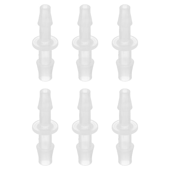 Hose Barb Reducer, 6 Pcs 1/4" to 3/16" Hose ID Connectors Joint Plastic Pipe Fitting Splicer Mender Adapter, White