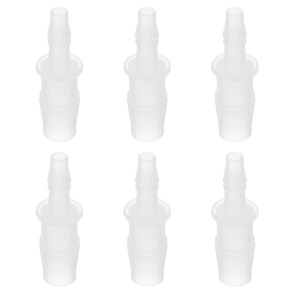 Hose Barb Reducer, 6 Pcs 3/8" to 3/16" Hose ID Connectors Joint Plastic Pipe Fitting Splicer Mender Adapter, White