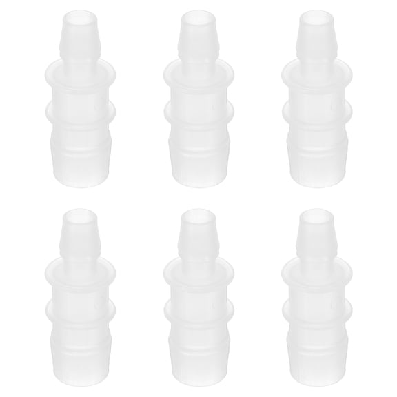 Hose Barb Reducer, 6 Pcs 5/8" to 3/8" Hose ID Connectors Joint Plastic Pipe Fitting Splicer Mender Adapter, White