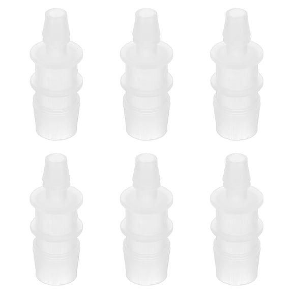 Hose Barb Reducer, 6 Pcs 5/8" to 5/16" Hose ID Connectors Joint Plastic Pipe Fitting Splicer Mender Adapter, White