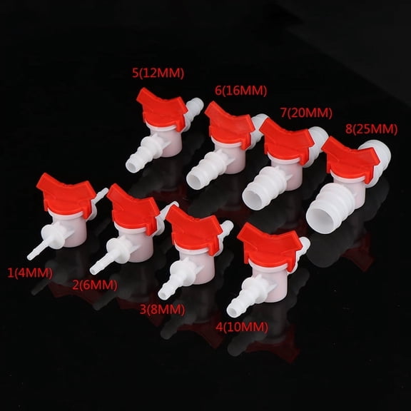 Hose Barb Two Way Plastic Ball Valve Aquarium Garden Micro Irrigation Connector