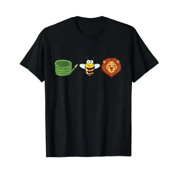 Hose Bee Lion Mens T Shirts Cotton Short Sleeve T-Shirt Crew Neck T-Shirt