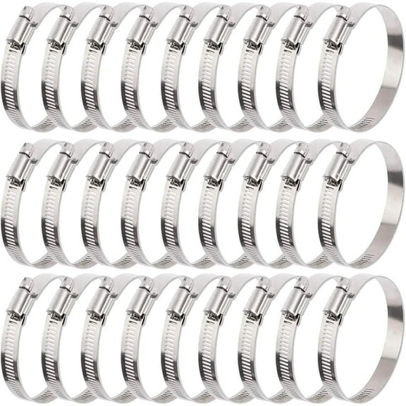 Hose Clamps 30 Pack 3 inch Adjustable 72-95mm Range Stainless Steel Pipe Clamps Hose Clips Adjustable For Home Pipe Tube heavy wire cable tie