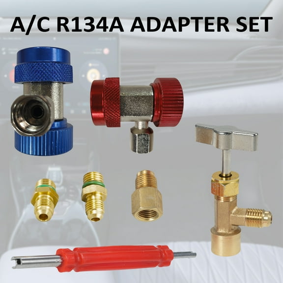 Hose Connector,Set Kit Canr134a Remover Coupler Kit With Puncture Set Adapters Tap Valve Core R134a Adapter Set Puncture Style Coupler Can Quick Coupler - Quick Adapter Puncture 134a Can