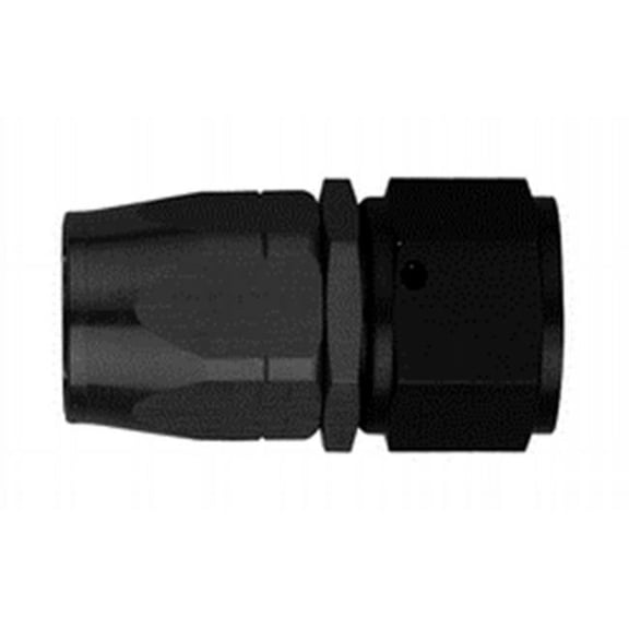 Hose End -12 Black Aluminium Swivel Straight
