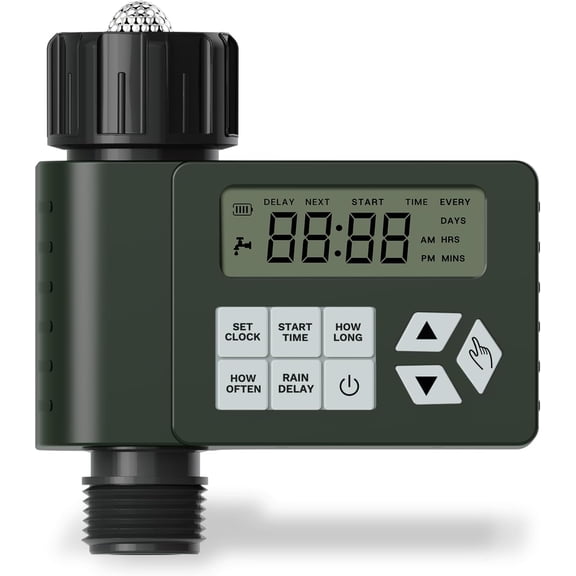 Hose Faucet Water Timer for Outdoor Garden, Ortis Programmable Sprinkler Timer with Rain Delay/Manual/Automatic Mode, IP67 Leak-Proof Design for Lawn Yard, 1 Outlet