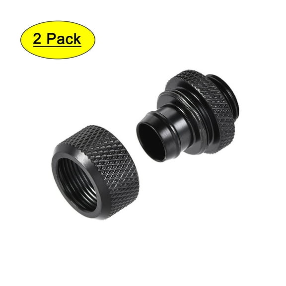 Uxcell G1/4" Brass Hose Fitting Quick Connector for the CPU Water Cooling System Black 2 Pcs