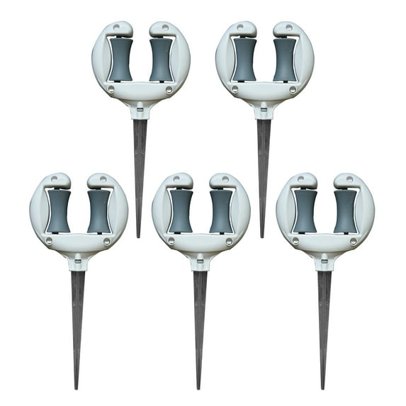 Hose Guide Spike Garden Hose Holder with Rollers Ground Insert Hose Guide Keep Hose Out of Flower Beds Protects Plants for Accurate Watering,White