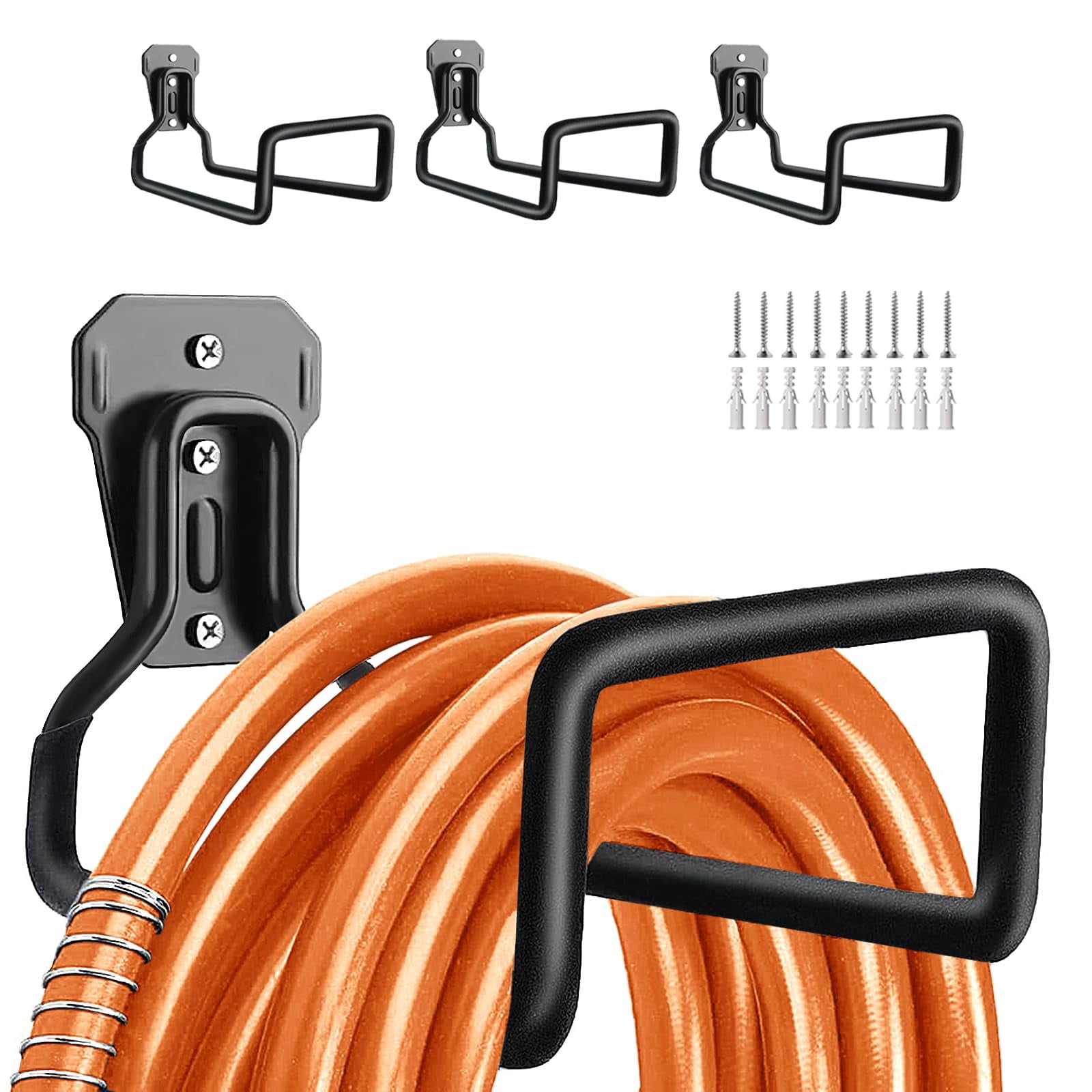Hose Hanger  Holder Wall Mount Heavy Duty Organizer For Garden Hoses Metal Hook Outdoor Rack Water 3 Pack
