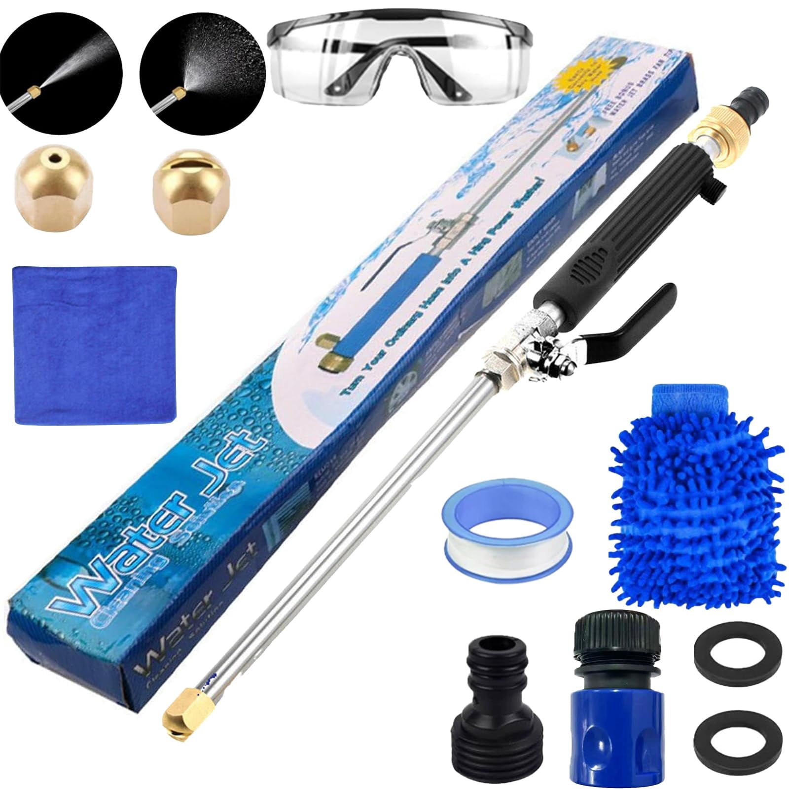 Hose Hawk Pressure Washer, Hosehawk Pro Handheld Garden Hose Nozzle with 360° Rotating Head, 4 Spray Modes Multi-Function Water Sprayer for Car, Yard and Driveway Cleaning