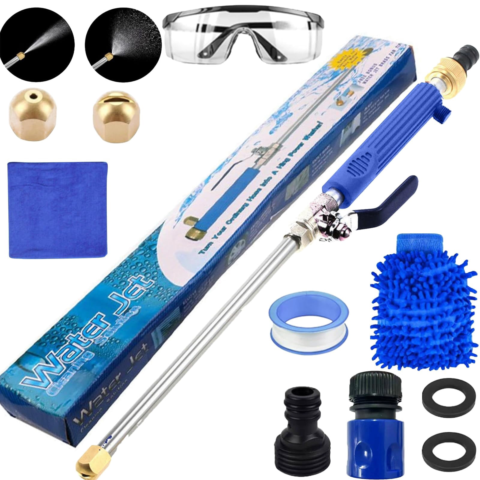Hose Hawk Pressure Washer, Hosehawk Pro Handheld Garden Hose Nozzle with 360° Rotating Head, 4 Spray Modes Multi-Function Water Sprayer for Car, Yard and Driveway Cleaning