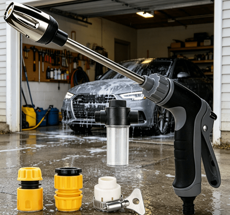 Hose Hawk Pro Heavy-Duty Pressure Washer, Anti-Rust & Weather-Resistant, 3 Adjustable Spray Modes for Patio, Deck & Car Cleaning