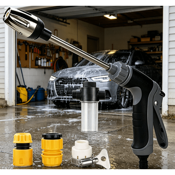Hose Hawk Pro Heavy-Duty Pressure Washer, Anti-Rust & Weather-Resistant, 3 Adjustable Spray Modes for Patio, Deck & Car Cleaning
