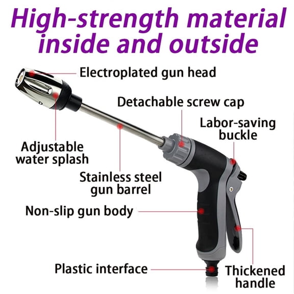Hose Hawk Pro Heavy-Duty Pressure Washer, Anti-Rust & Weather-Resistant, 3 Adjustable Spray Modes for Patio, Deck & Car Cleaning
