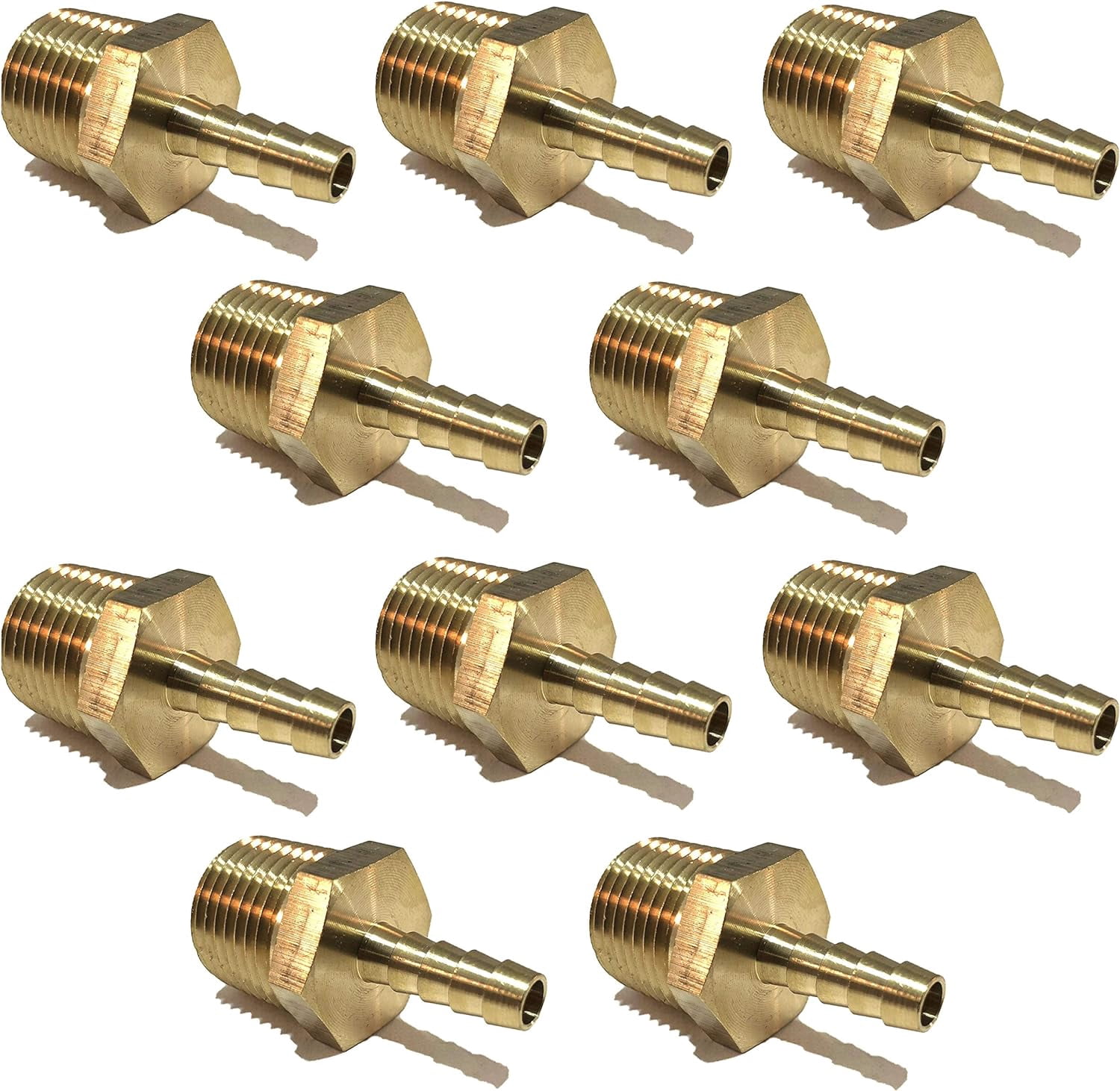 5/8" Hose To 1/4" Male NPT Brass Fitting - Fuel, Air, Water, Oil, Gas 1 thumbnail image