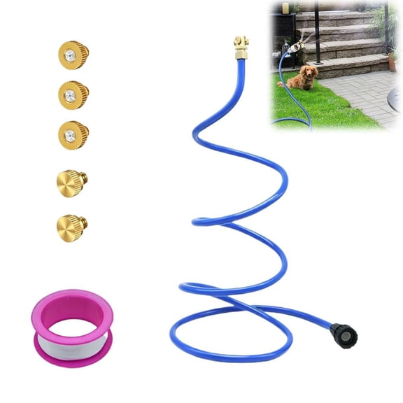 Hose Misters for Cooling Outside, 76 Inch 3-Way Flexible Standing Outdoor Hose Misting Cooling System, Portable Water Mister Sprinkler for Patio BBQ Pool Garden Bird Bath Tanning Plants