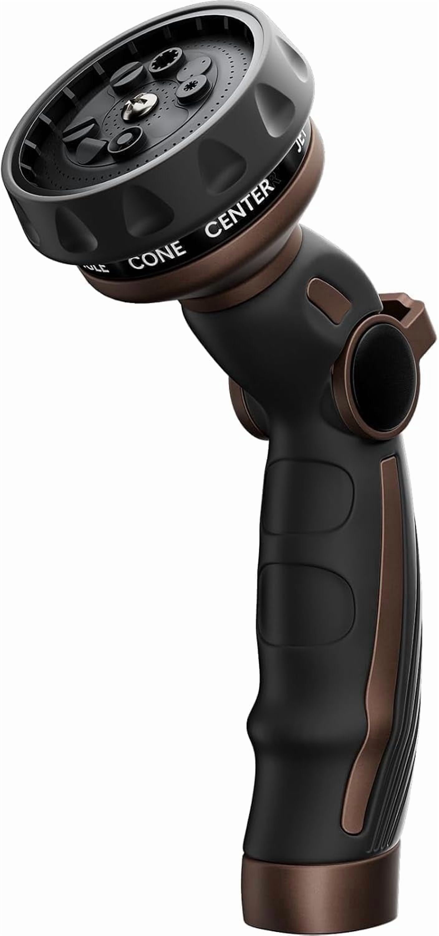 Restmo Metal Hose Nozzle, 9 Spray Patterns, High Pressure, Thumb Flow Control, Ideal for Garden & Car Washing