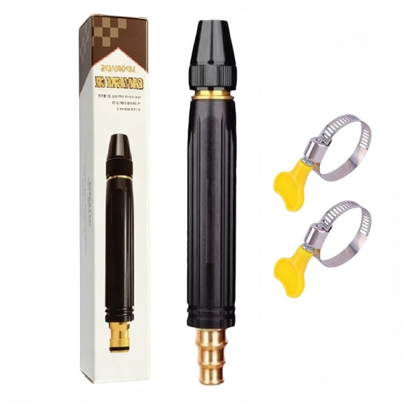 Hose Nozzle, Jet Nozzle High Pressure Hose Nozzle, Hose Attachment Sprayer, Nozzles for Garden Hose, 6 Inch Heavy Duty Black High Pressure Car Nozzle Set with 2 Pcs Metal